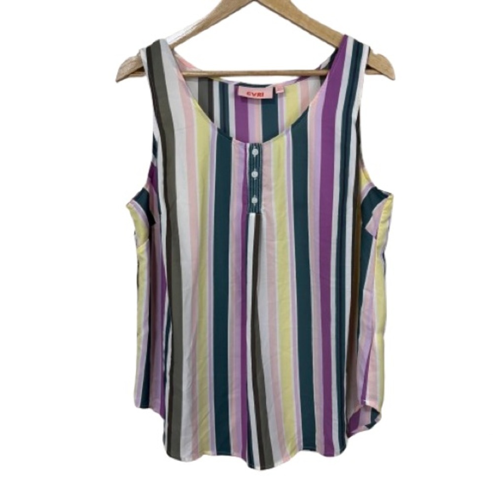 EVRI Multicolor Striped Tank Top Size 0X